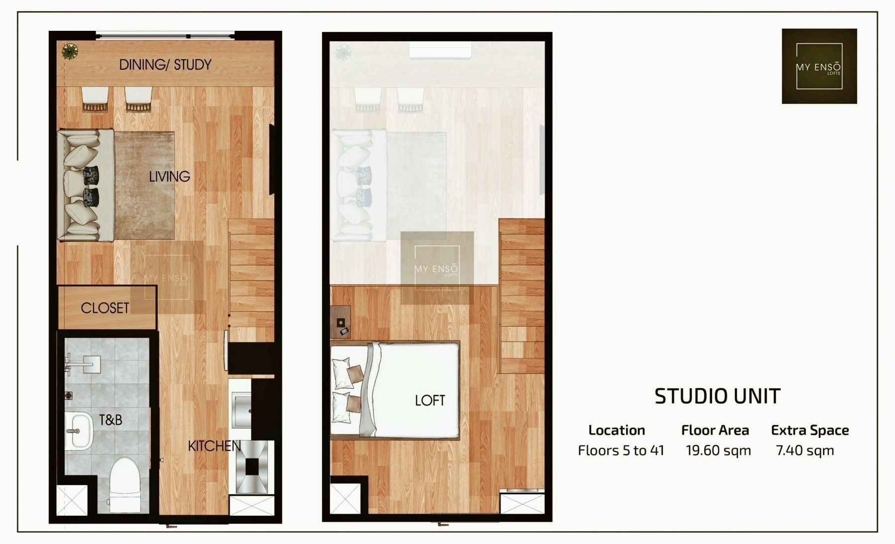 Studio unit floor plan