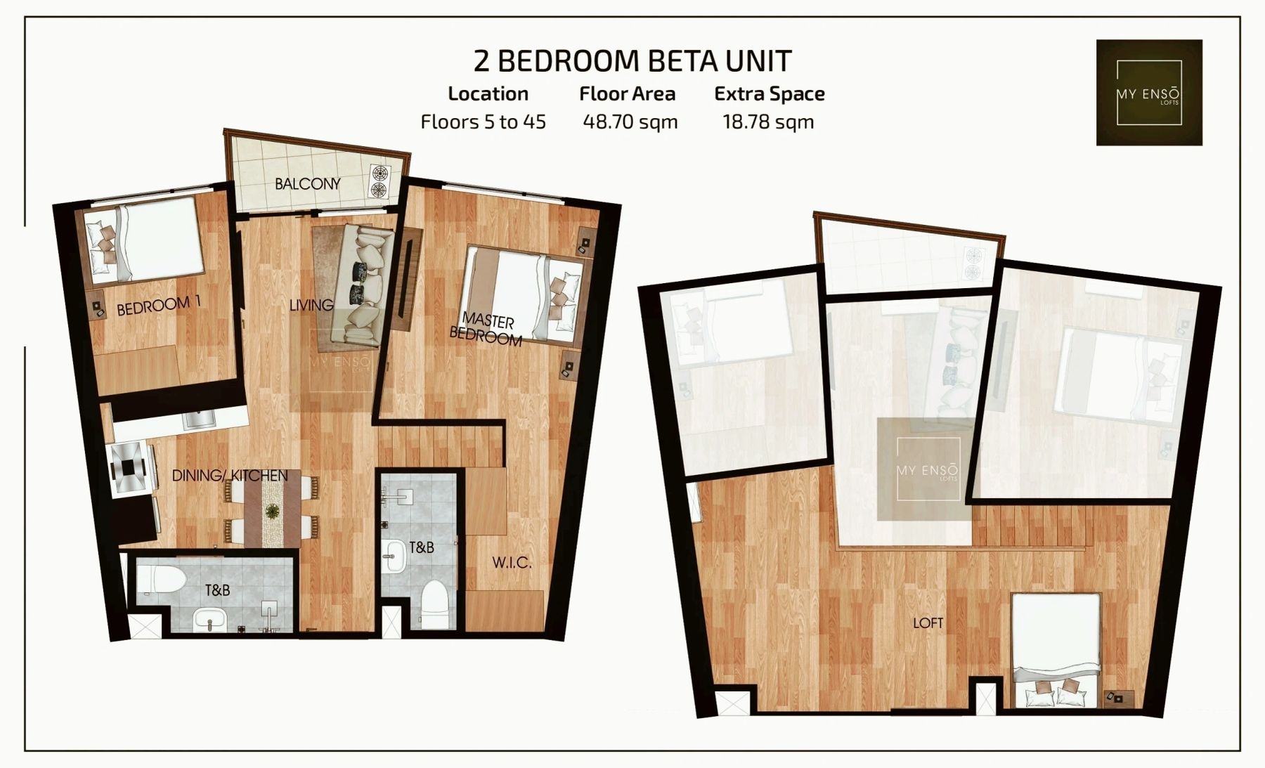 2-bedroom Beta floor plan